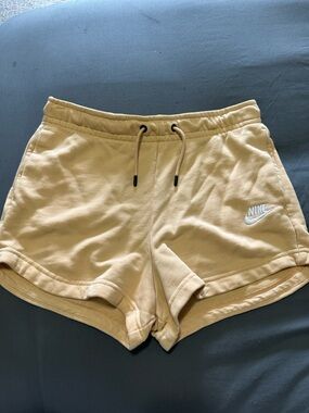 Nike Women’s Pale Yellow Athletic Fleece Shorts